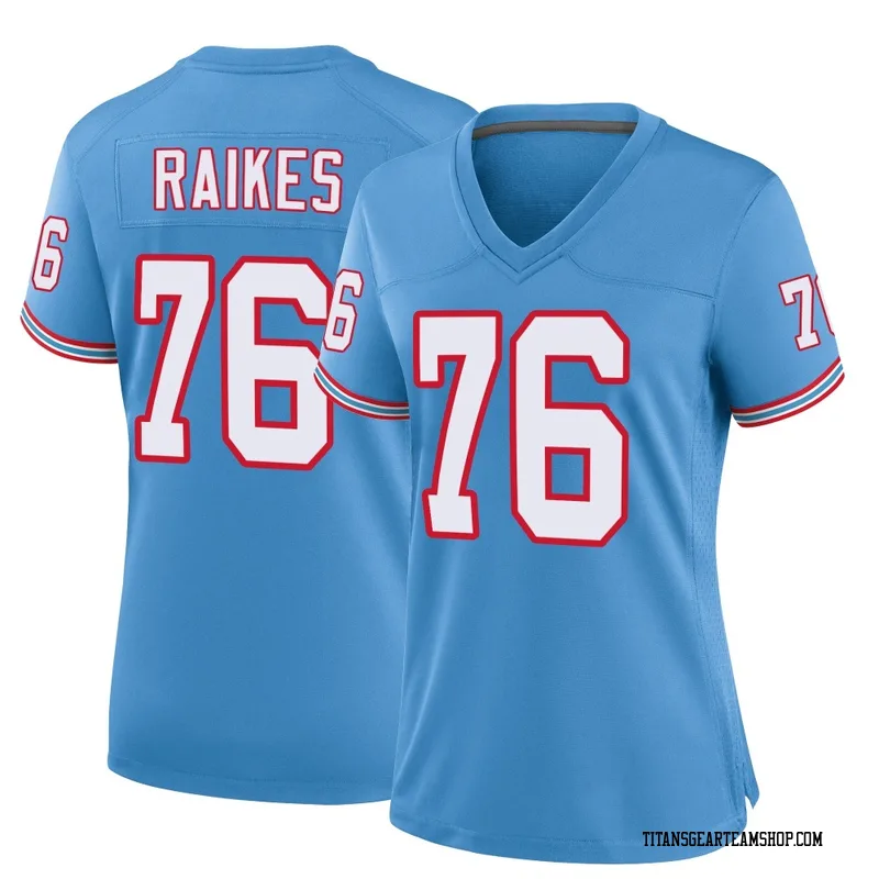 Women's Isaiah Raikes Tennessee Titans Nike Game Oilers Throwback Alternate Jersey - Light Blue