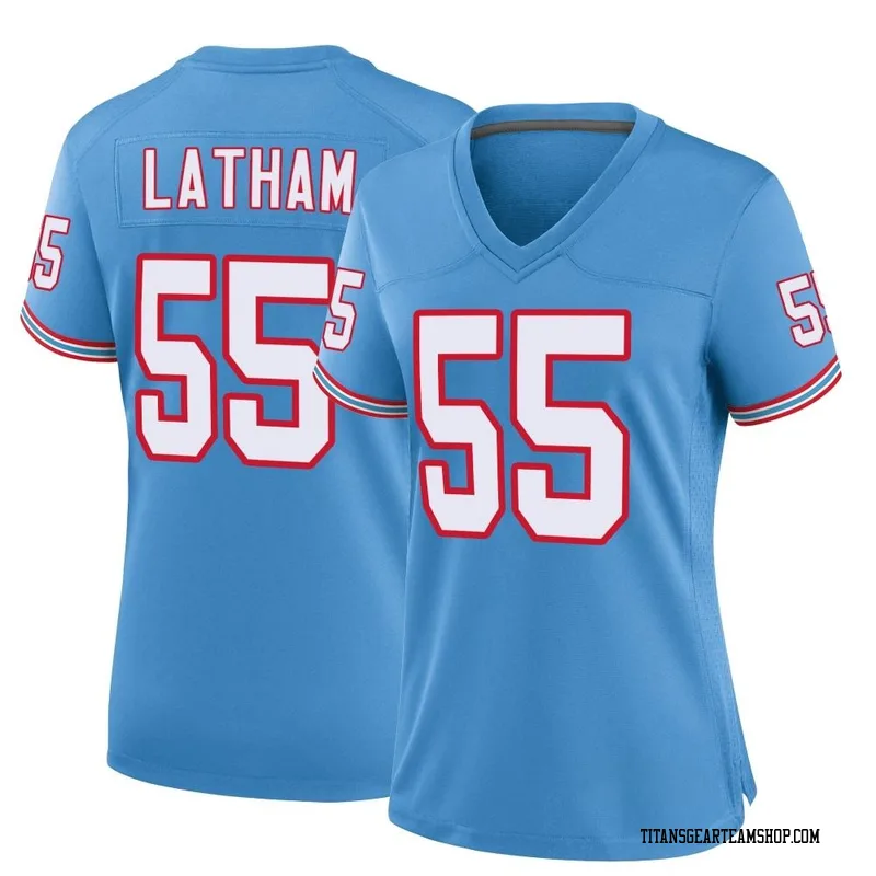 Women's JC Latham Tennessee Titans Nike Game Oilers Throwback Alternate Jersey - Light Blue