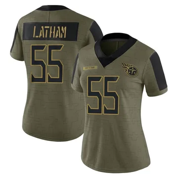 Women's JC Latham Tennessee Titans Nike Limited 2021 Salute To Service Jersey - Olive