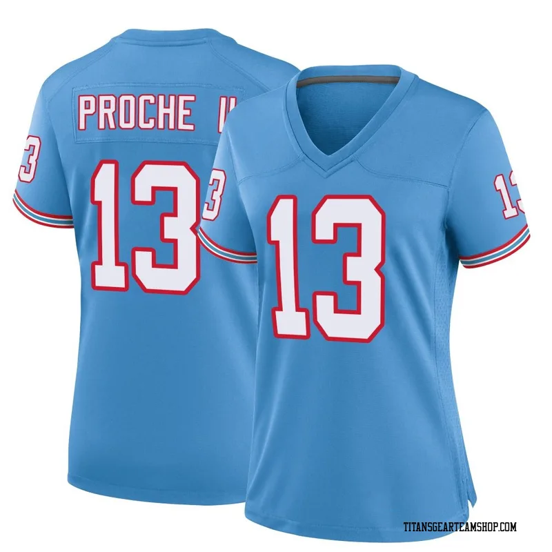 Women's James Proche II Tennessee Titans Nike Game Oilers Throwback Alternate Jersey - Light Blue