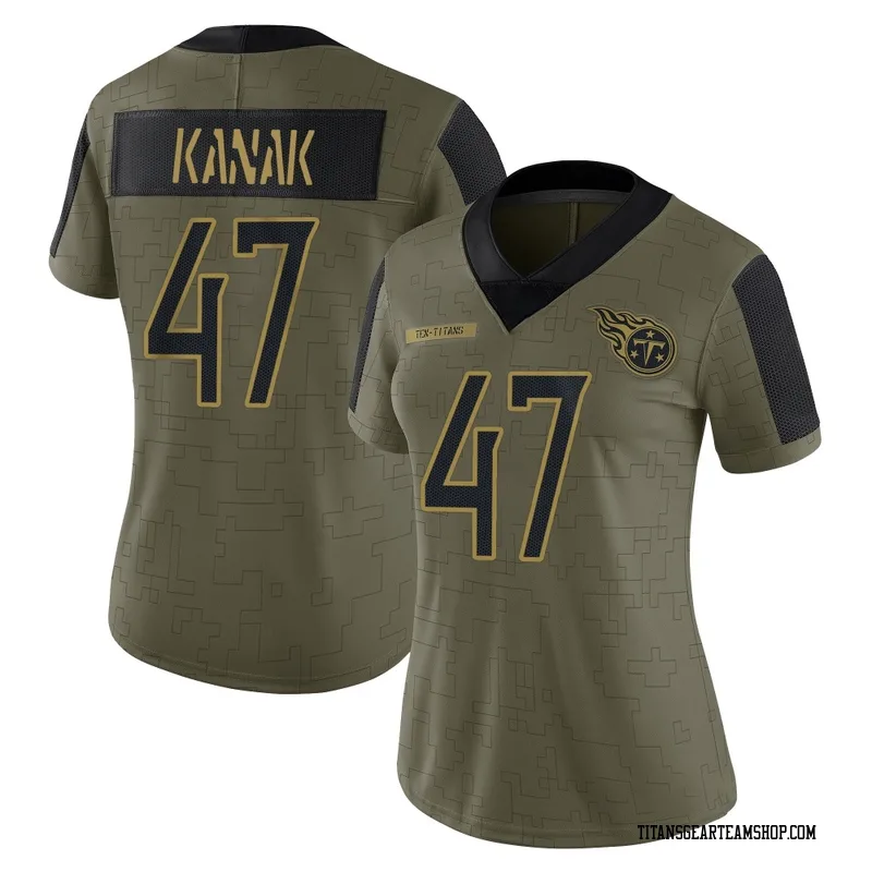 Women's Jaren Kanak Tennessee Titans Nike Limited 2021 Salute To Service Jersey - Olive