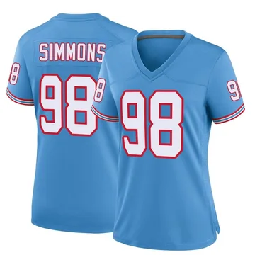 Women's Jeffery Simmons Tennessee Titans Nike Game Oilers Throwback Alternate Jersey - Light Blue