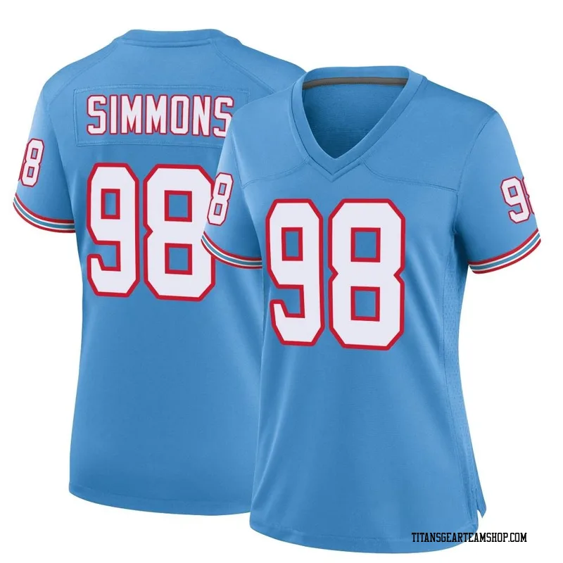 Women's Jeffery Simmons Tennessee Titans Nike Game Oilers Throwback Alternate Jersey - Light Blue