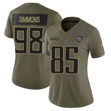 Women's Jeffery Simmons Tennessee Titans Nike Limited 2025 Salute to Service Jersey - Olive