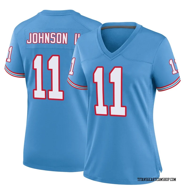 Women's Jermaine Johnson II Tennessee Titans Nike Game Oilers Throwback Alternate Jersey - Light Blue