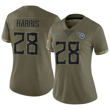Women's Jermari Harris Tennessee Titans Nike Limited 2022 Salute To Service Jersey - Olive