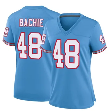 Women's Joe Bachie Tennessee Titans Nike Game Oilers Throwback Alternate Jersey - Light Blue