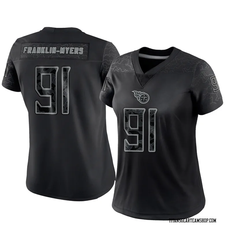 Women's John Franklin-Myers Tennessee Titans Nike Limited Reflective Jersey - Black
