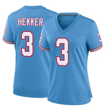 Women's Johnny Hekker Tennessee Titans Nike Game Oilers Throwback Alternate Jersey - Light Blue