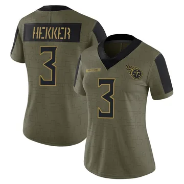 Women's Johnny Hekker Tennessee Titans Nike Limited 2021 Salute To Service Jersey - Olive