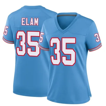 Women's Kaiir Elam Tennessee Titans Nike Game Oilers Throwback Alternate Jersey - Light Blue