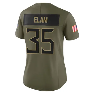 Women's Kaiir Elam Tennessee Titans Nike Limited 2025 Salute to Service Jersey - Olive