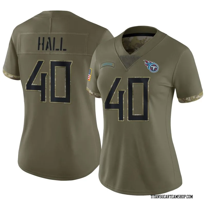 Women's Kemon Hall Tennessee Titans Nike Limited 2022 Salute To Service Jersey - Olive