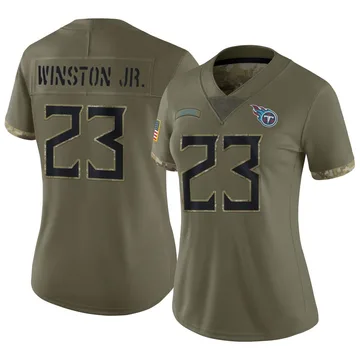Women's Kevin Winston Jr. Tennessee Titans Nike Limited 2022 Salute To Service Jersey - Olive
