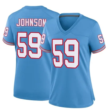 Women's Kyron Johnson Tennessee Titans Nike Game Oilers Throwback Alternate Jersey - Light Blue
