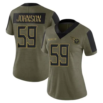 Women's Kyron Johnson Tennessee Titans Nike Limited 2021 Salute To Service Jersey - Olive