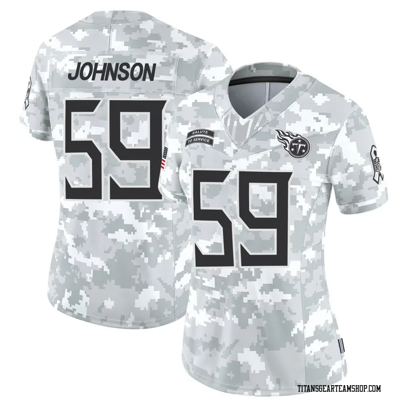 Women's Kyron Johnson Tennessee Titans Nike Limited 2024 Salute to Service Jersey - Arctic Camo