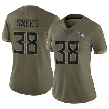 Women's L'Jarius Sneed Tennessee Titans Nike Limited 2022 Salute To Service Jersey - Olive
