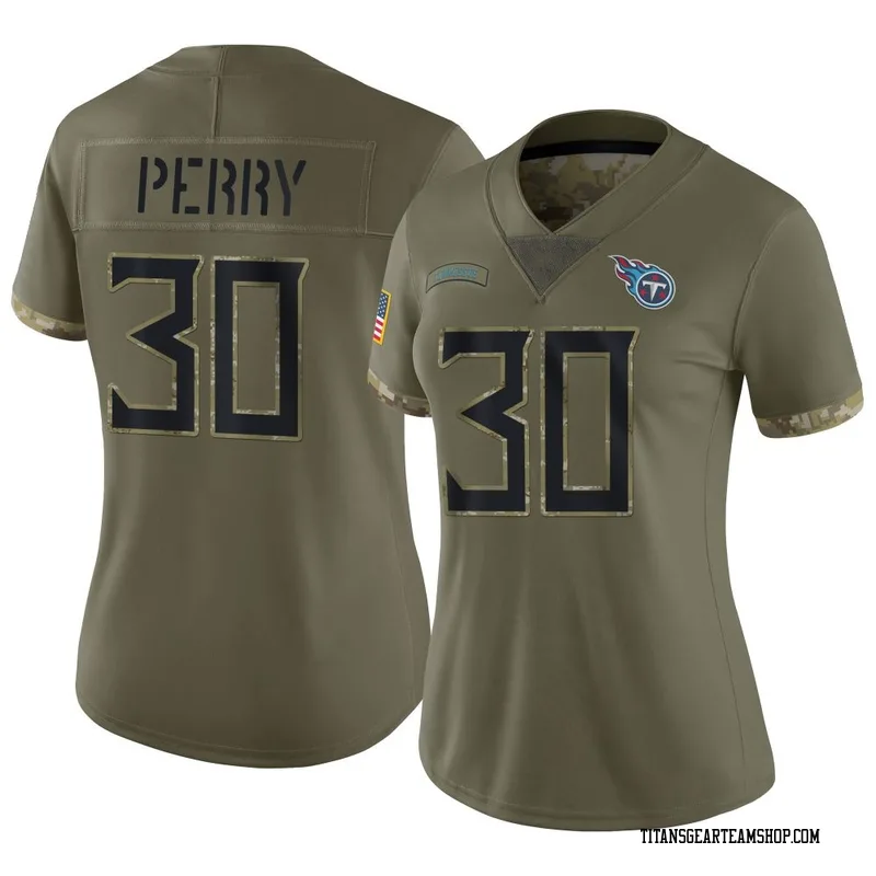 Women's Mark Perry Tennessee Titans Nike Limited 2022 Salute To Service Jersey - Olive