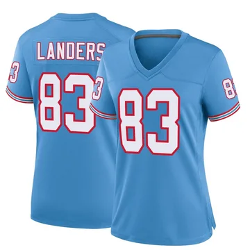 Women's Matt Landers Tennessee Titans Nike Game Oilers Throwback Alternate Jersey - Light Blue