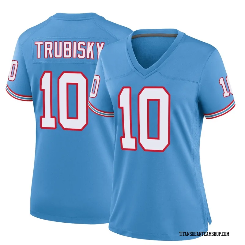 Women's Mitchell Trubisky Tennessee Titans Nike Game Oilers Throwback Alternate Jersey - Light Blue
