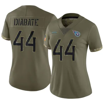 Women's Mohamoud Diabate Tennessee Titans Nike Limited 2022 Salute To Service Jersey - Olive