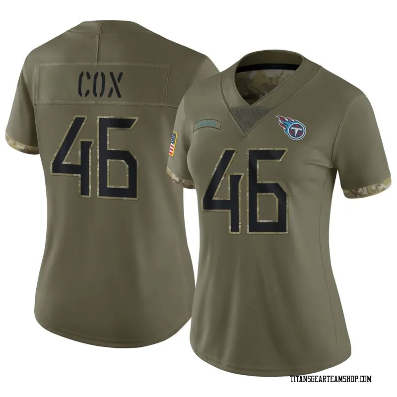 Women's Morgan Cox Tennessee Titans Nike Limited 2022 Salute To Service Jersey - Olive