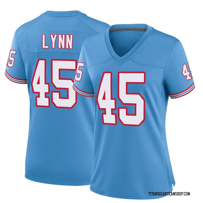 Women's Nate Lynn Tennessee Titans Nike Game Oilers Throwback Alternate Jersey - Light Blue