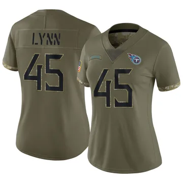 Women's Nate Lynn Tennessee Titans Nike Limited 2022 Salute To Service Jersey - Olive