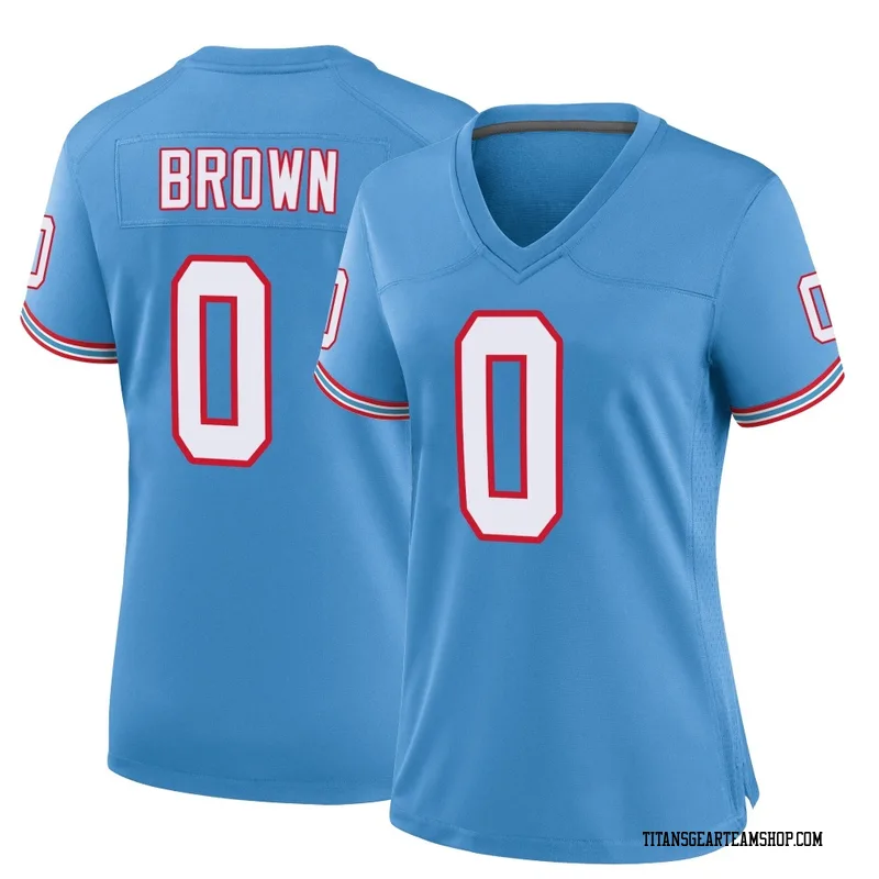 Women's Sean Brown Tennessee Titans Nike Game Oilers Throwback Alternate Jersey - Light Blue