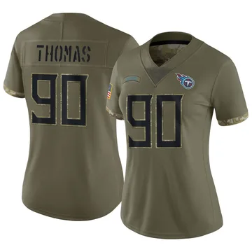 Women's Solomon Thomas Tennessee Titans Nike Limited 2022 Salute To Service Jersey - Olive
