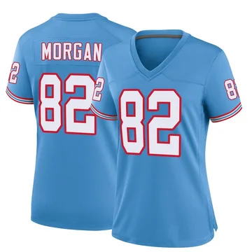 Women's Stanley Morgan Jr. Tennessee Titans Nike Game Oilers Throwback Alternate Jersey - Light Blue