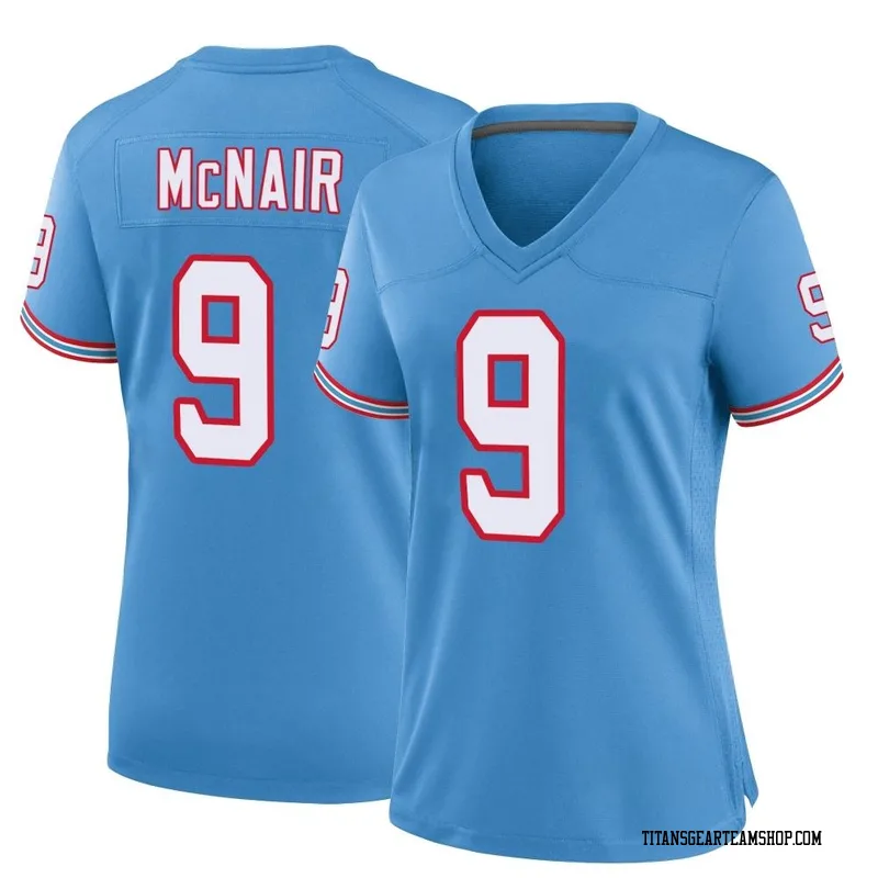 Women's Steve McNair Tennessee Titans Nike Game Oilers Throwback Alternate Jersey - Light Blue