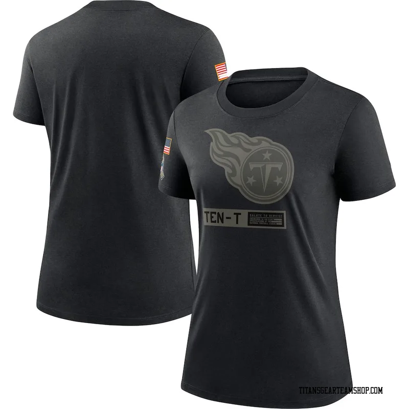 Women's Tennessee Titans Black 2020 Salute To Service Performance T-Shirt