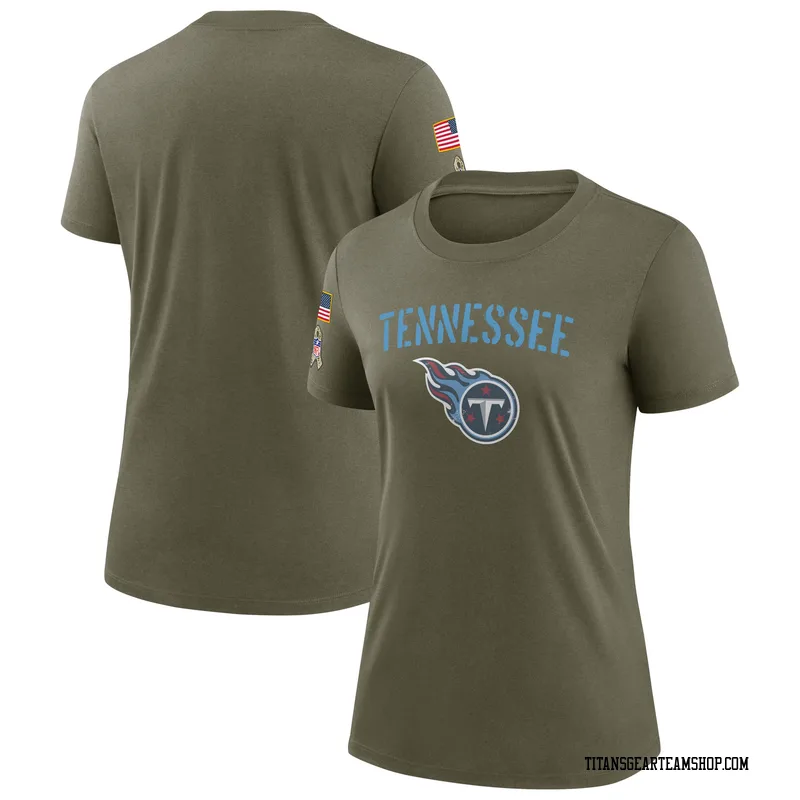 Women's Tennessee Titans Olive 2022 Salute To Service Legend T-Shirt
