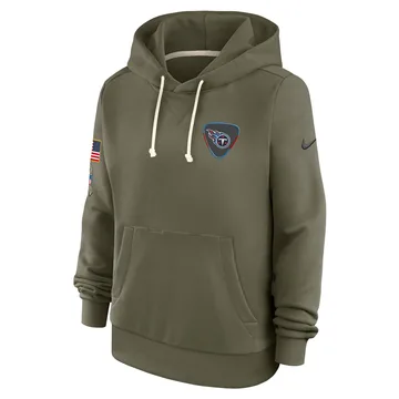 Women's Tennessee Titans Olive 2025 Salute to Service Sideline Hoodie