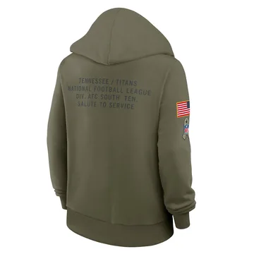 Women's Tennessee Titans Olive 2025 Salute to Service Sideline Hoodie