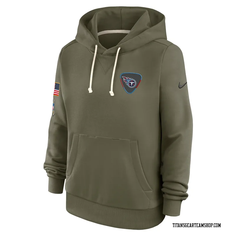 Women's Tennessee Titans Olive 2025 Salute to Service Sideline Hoodie