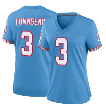 Women's Tommy Townsend Tennessee Titans Nike Game Oilers Throwback Alternate Jersey - Light Blue