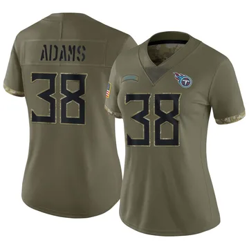 Women's Tony Adams Tennessee Titans Nike Limited 2022 Salute To Service Jersey - Olive