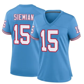 Women's Trevor Siemian Tennessee Titans Nike Game Oilers Throwback Alternate Jersey - Light Blue