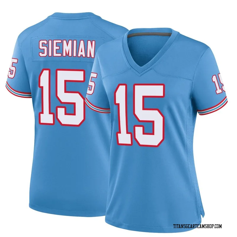 Women's Trevor Siemian Tennessee Titans Nike Game Oilers Throwback Alternate Jersey - Light Blue