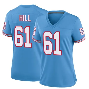 Women's Trey Hill Tennessee Titans Nike Game Oilers Throwback Alternate Jersey - Light Blue