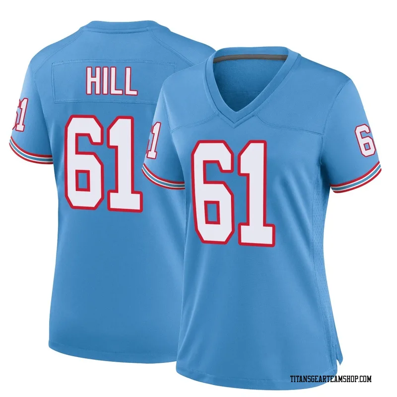 Women's Trey Hill Tennessee Titans Nike Game Oilers Throwback Alternate Jersey - Light Blue