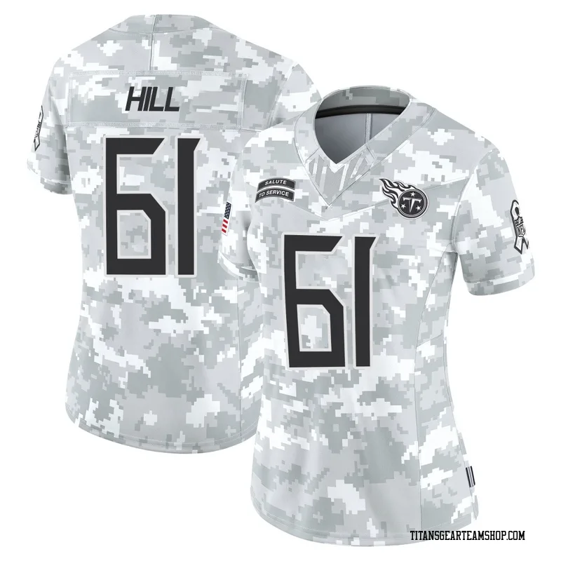Women's Trey Hill Tennessee Titans Nike Limited 2024 Salute to Service Jersey - Arctic Camo