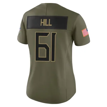 Women's Trey Hill Tennessee Titans Nike Limited 2025 Salute to Service Jersey - Olive