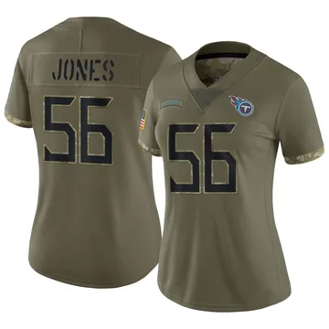 Women's Truman Jones Tennessee Titans Nike Limited 2022 Salute To Service Jersey - Olive