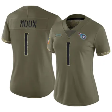 Women's Warren Moon Tennessee Titans Nike Limited 2022 Salute To Service Jersey - Olive