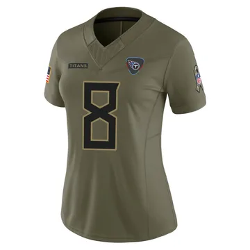 Women's Will Levis Tennessee Titans Nike Limited 2025 Salute to Service Jersey - Olive