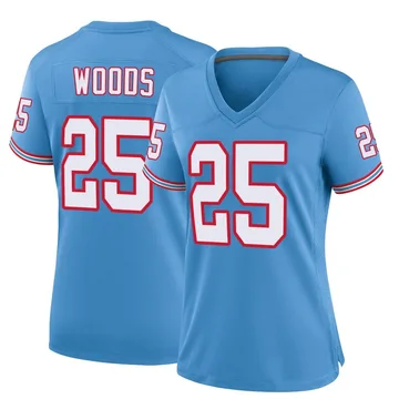 Women's Xavier Woods Tennessee Titans Nike Game Oilers Throwback Alternate Jersey - Light Blue